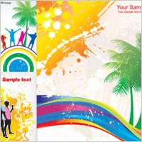 elements of vector colorful beach swelters