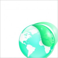 Environmental Eco Globe Leaf Icon clip art