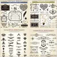 european classic pattern border elements vector