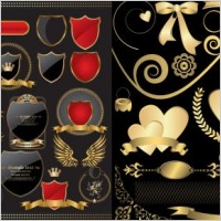 european elegant style label vector