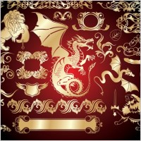 european gold design elements vector 3 trend