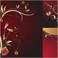 european gold flower pattern vector