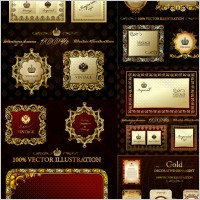 european gorgeous classic frame vector