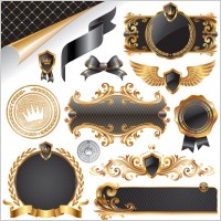 european gorgeous decorative elements vector
