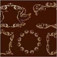 european gorgeous fine golden lace vector