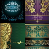 european gorgeous gold lace pattern vector