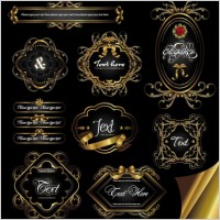 european gorgeous pattern label 03 vector