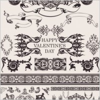 european gorgeous valentine day theme classic lace pattern vector