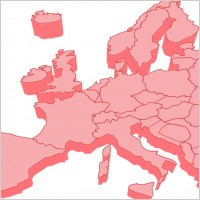European map 3D