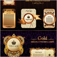 european pattern gold lace pattern vector