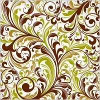 european plant pattern background vector 2
