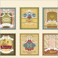 european retro pattern vector frame