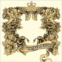 europeanstyle lace frames retro pattern vector