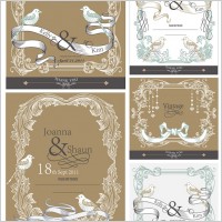 europeanstyle lace ribbon bird vector