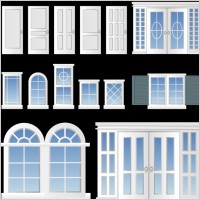 europeanstyle windows and doors vector
