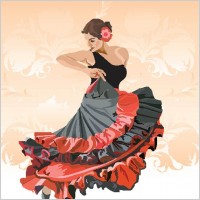 exquisite cartoon dancer 01 vector