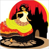 exquisite cartoon dancer 04 vector