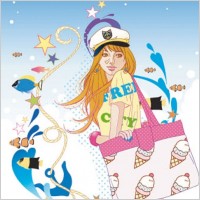 exquisite cartoon fashion crush 01 vector