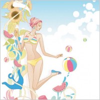 exquisite cartoon fashion crush 02 vector