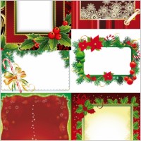 exquisite christmas photo frame vector