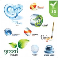 exquisite collection of threedimensional icon vector 2