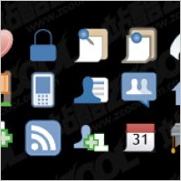 facebook style icon vector material