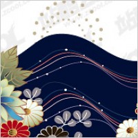 Fashion and flowers line vector material