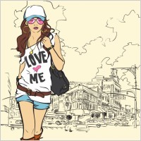 Fashion Girl Vector Illustration