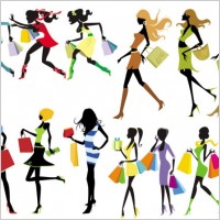 fashion shopping girl vector