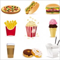fast food cartoon 01 vector