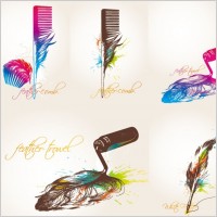 feather theme vector