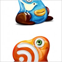 Feed & Twitter Monster Icons icons pack