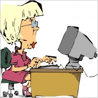 Female Computer User clip art