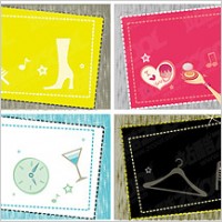 Female fashion theme of the card templates