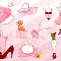 Female pink icon vector material-1