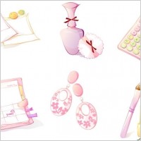 Female pink icon vector material-2