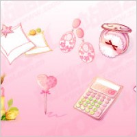 Female pink icon vector material-2