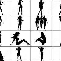 female silhouettes brush