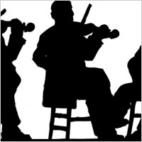 Fiddlers In Silhouette clip art