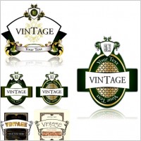 fine bottle label vector