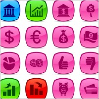 fine business icon vector