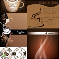 fine coffee elements vector