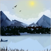 Fisherman on Lake Winter