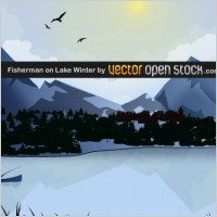 Fisherman on Lake Winter