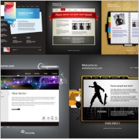 five sophisticated web template vector