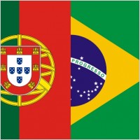 Flags Of Brazil And Portugal clip art