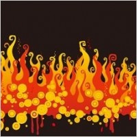 Flame Round Ink Vector