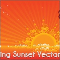 Flaming Sunset Vector