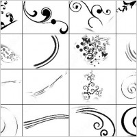 floral and swirl brush