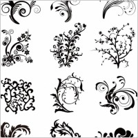 Floral Curves Vector Set